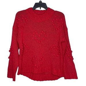 Red Love At First Find Mock Knit Turtleneck